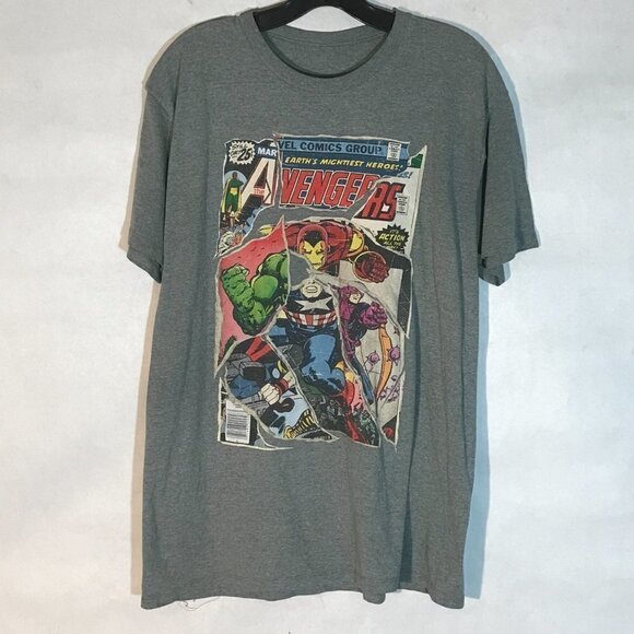 MARVEL Avengers Comic Book Gray Short Sleeve Tee Shirt - Picture 2 of 6